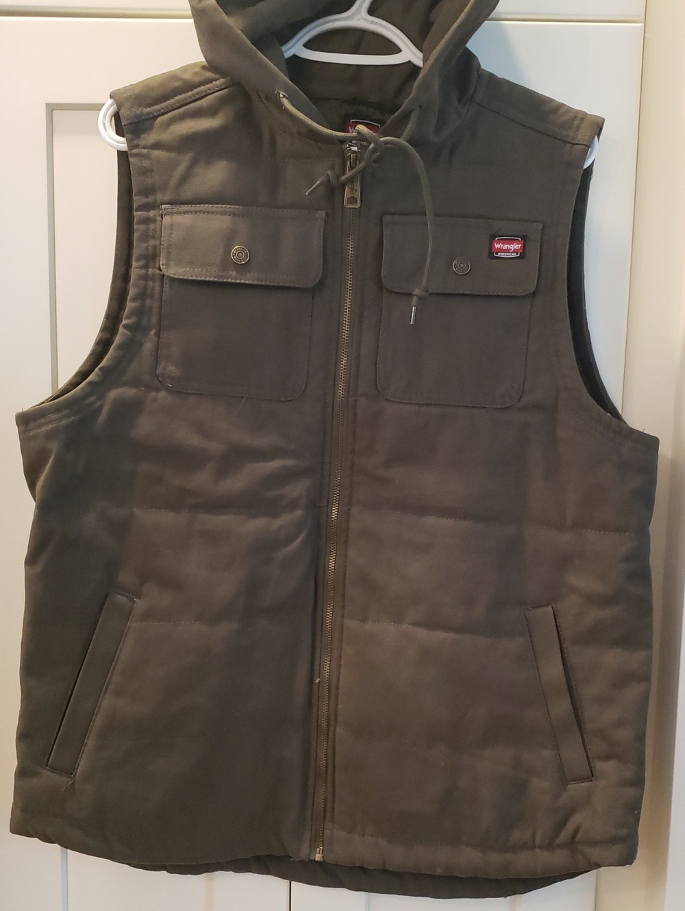 Wrangler Men’s Hooded Vest - Olive Green